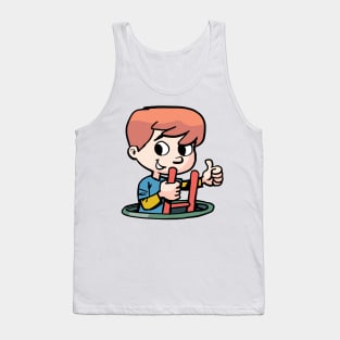 boy comes out of the hole and has solved the problem Tank Top